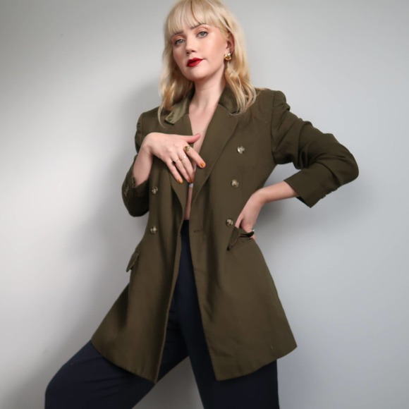 Vintage 90's olive green blazer - Picture 5 of 7